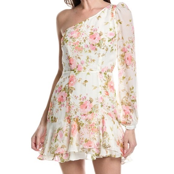 NWT Yumi Kim Chrissy Dress S Floral One-Shoulder Revolve Luxury Designer - Picture 2 of 16